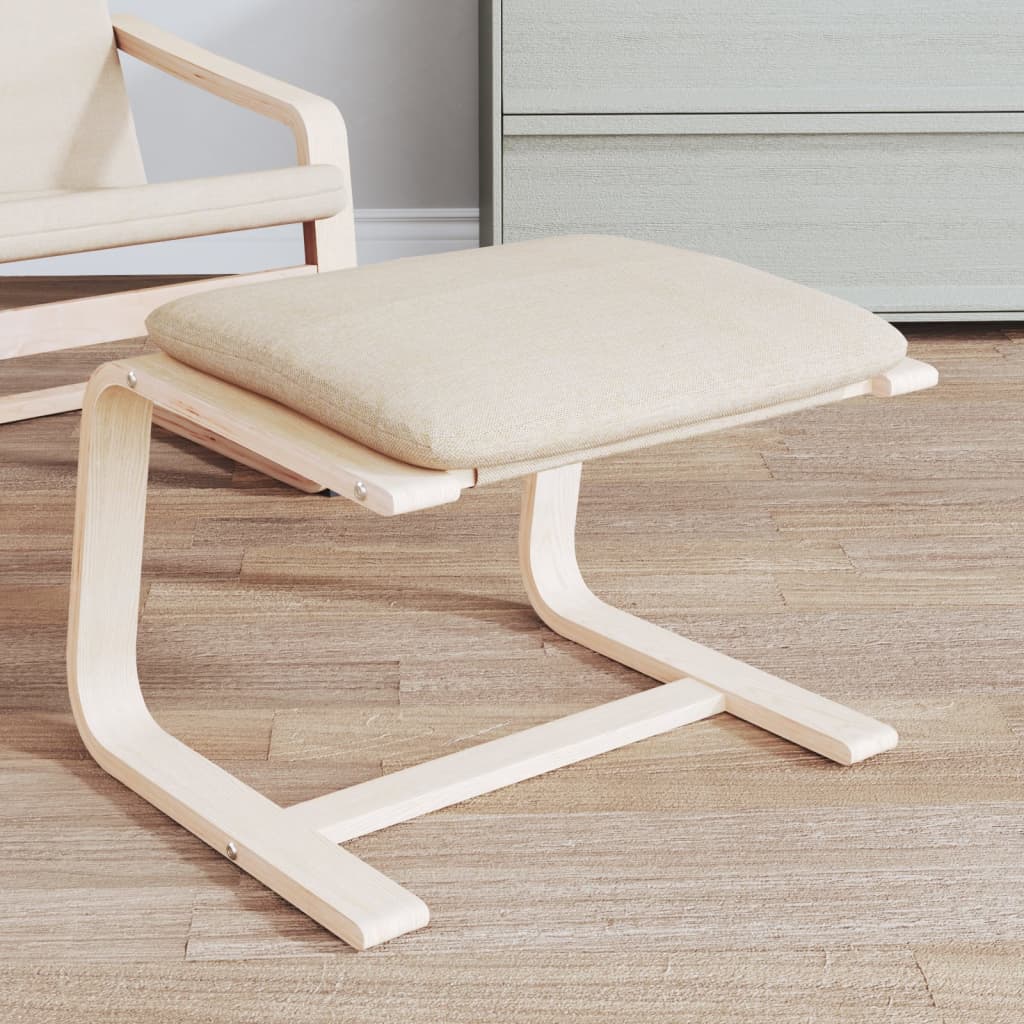 fodskammel 51x41x40 cm stof cremefarvet