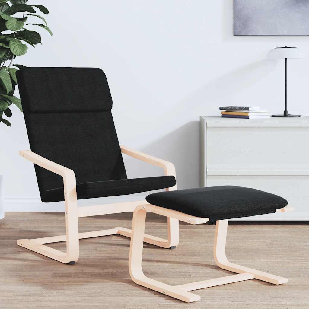 fodskammel 51x41x40 cm stof sort