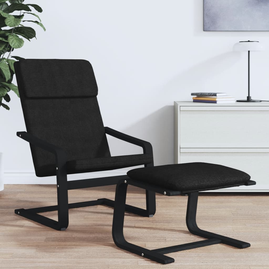 fodskammel 51x41x40 cm stof sort