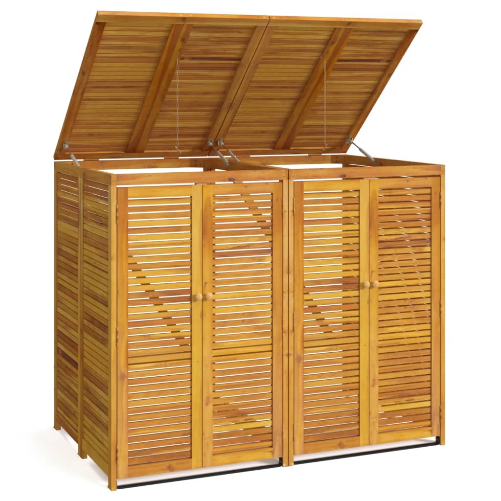 dobbelt skraldespandsskur 140x89x117 cm massivt akacietræ