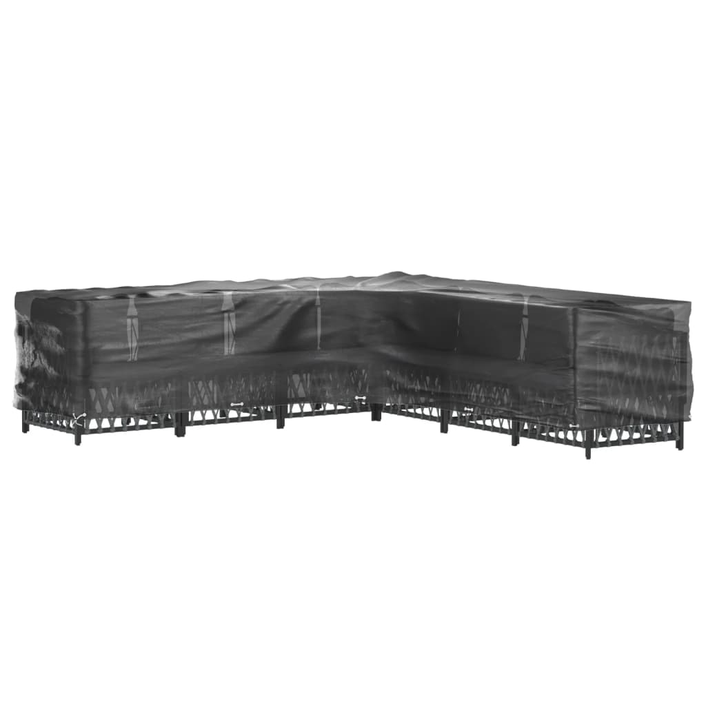 L-formede havemøbelovertræk 2 stk. 300x300x70 cm 20 øjer