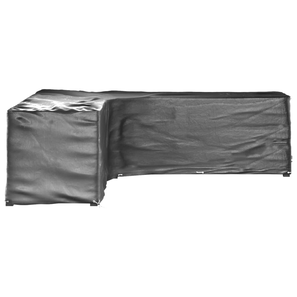 L-formede havemøbelovertræk 2 stk. 300x300x90 cm 20 øjer