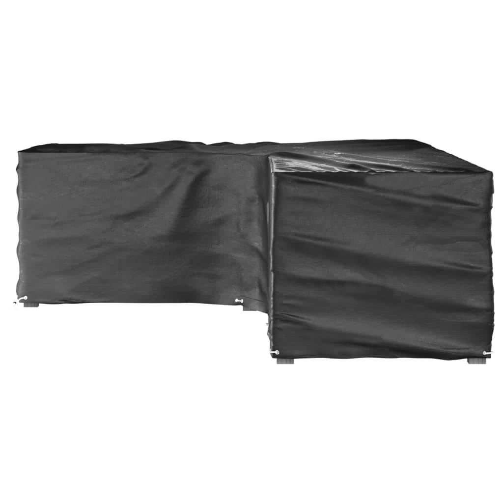 L-formede havemøbelovertræk 2 stk. 220x285x80 cm 18 øjer