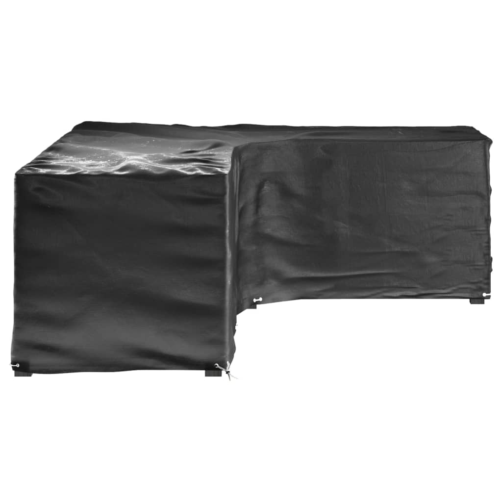L-formede havemøbelovertræk 2 stk. 285x220x80 cm 18 øjer