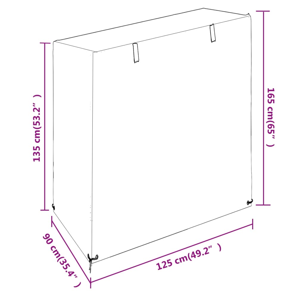 overtræk til gyngebænke 2 stk. 125x90x135/165 cm polyethylen