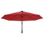 væghængt parasol 290 cm rød