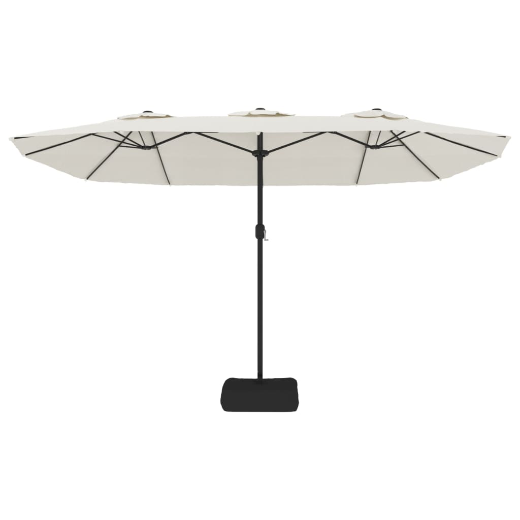 parasol m. dobbelt parasoldug 449x265 cm sandhvid