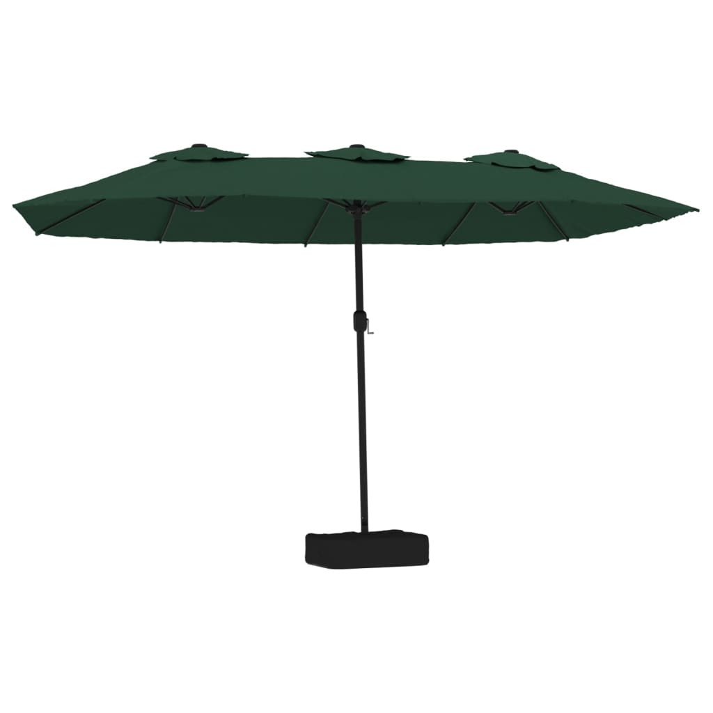parasol m. dobbelt parasoldug 449x265 cm grøn