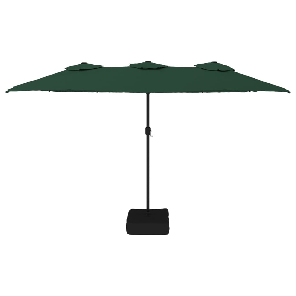 parasol m. dobbelt parasoldug 449x265 cm grøn