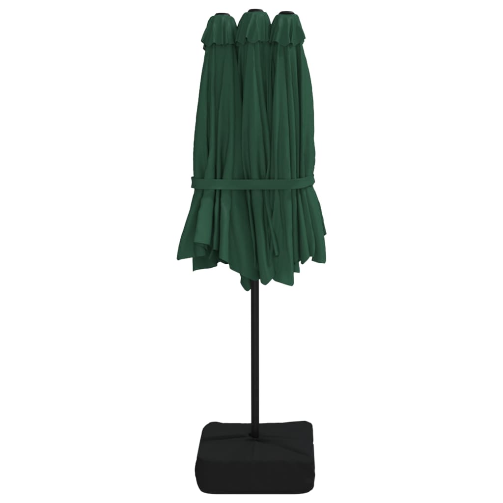 parasol m. dobbelt parasoldug 449x265 cm grøn