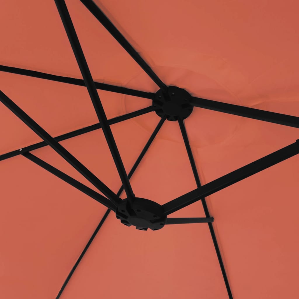 parasol m. dobbelt parasoldug 449x265 cm terrakotta