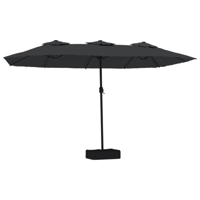 parasol m. dobbelt parasoldug 449x265 cm sort