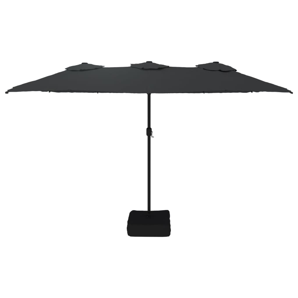 parasol m. dobbelt parasoldug 449x265 cm sort