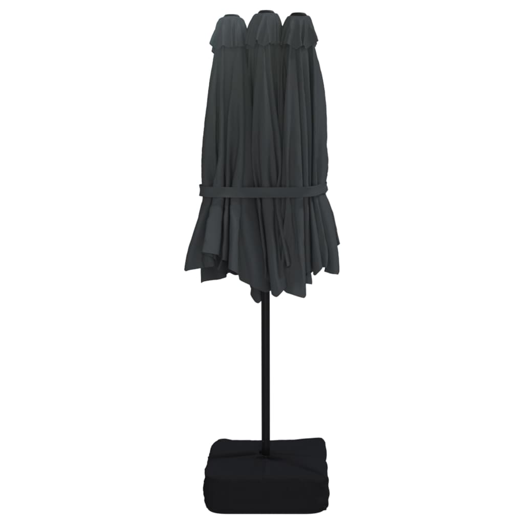 parasol m. dobbelt parasoldug 449x265 cm sort