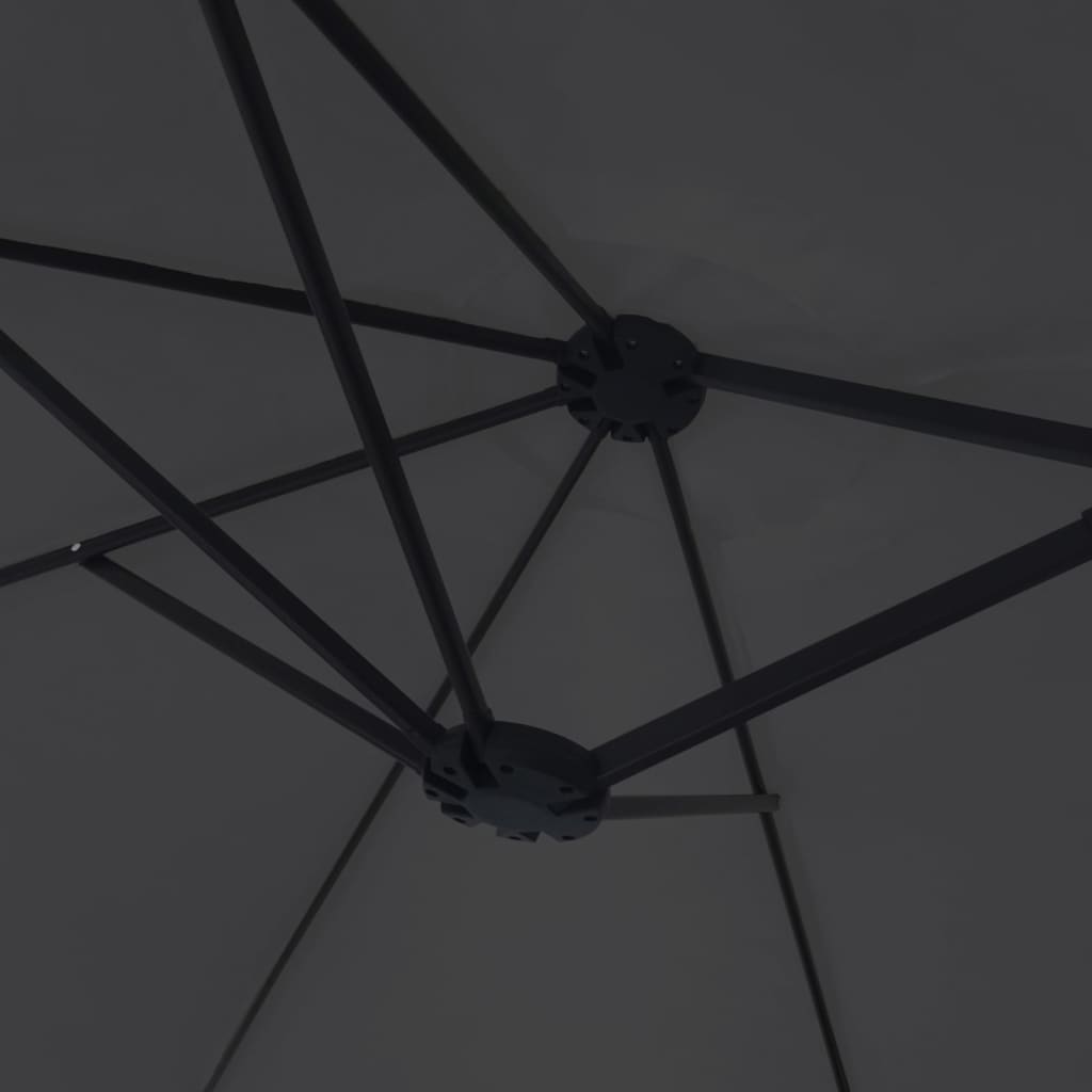 parasol m. dobbelt parasoldug 449x265 cm sort