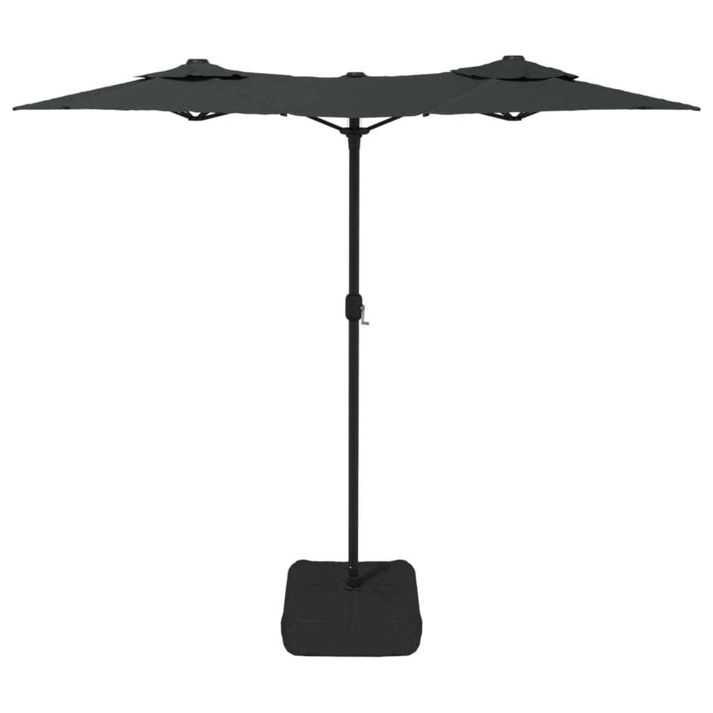 parasol m. dobbelt parasoldug 316x145 cm antracitgrå