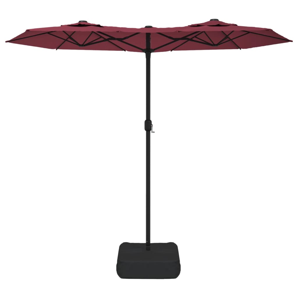 parasol m. dobbelt parasoldug 316x145 cm bordeauxrød