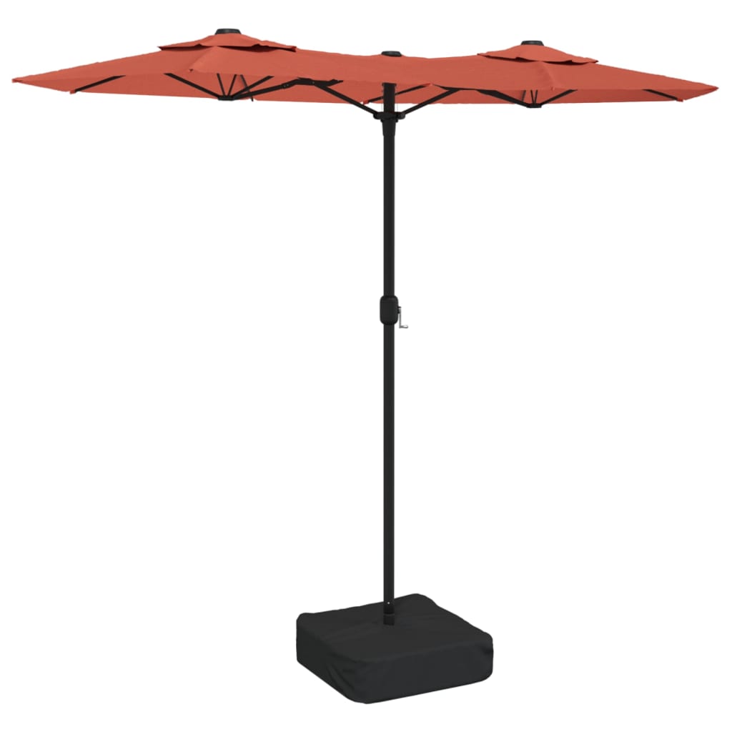 parasol m. dobbelt parasoldug 316x145 cm terrakotta