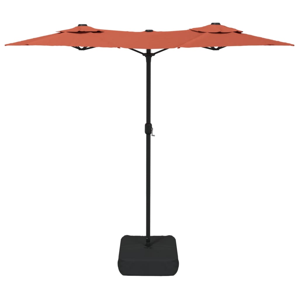 parasol m. dobbelt parasoldug 316x145 cm terrakotta