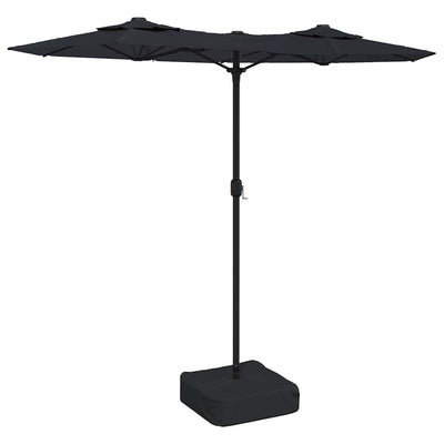 parasol m. dobbelt parasoldug 316x145 cm sort