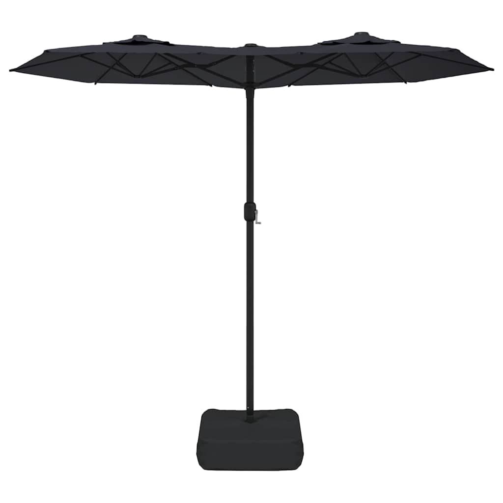 parasol m. dobbelt parasoldug 316x145 cm sort