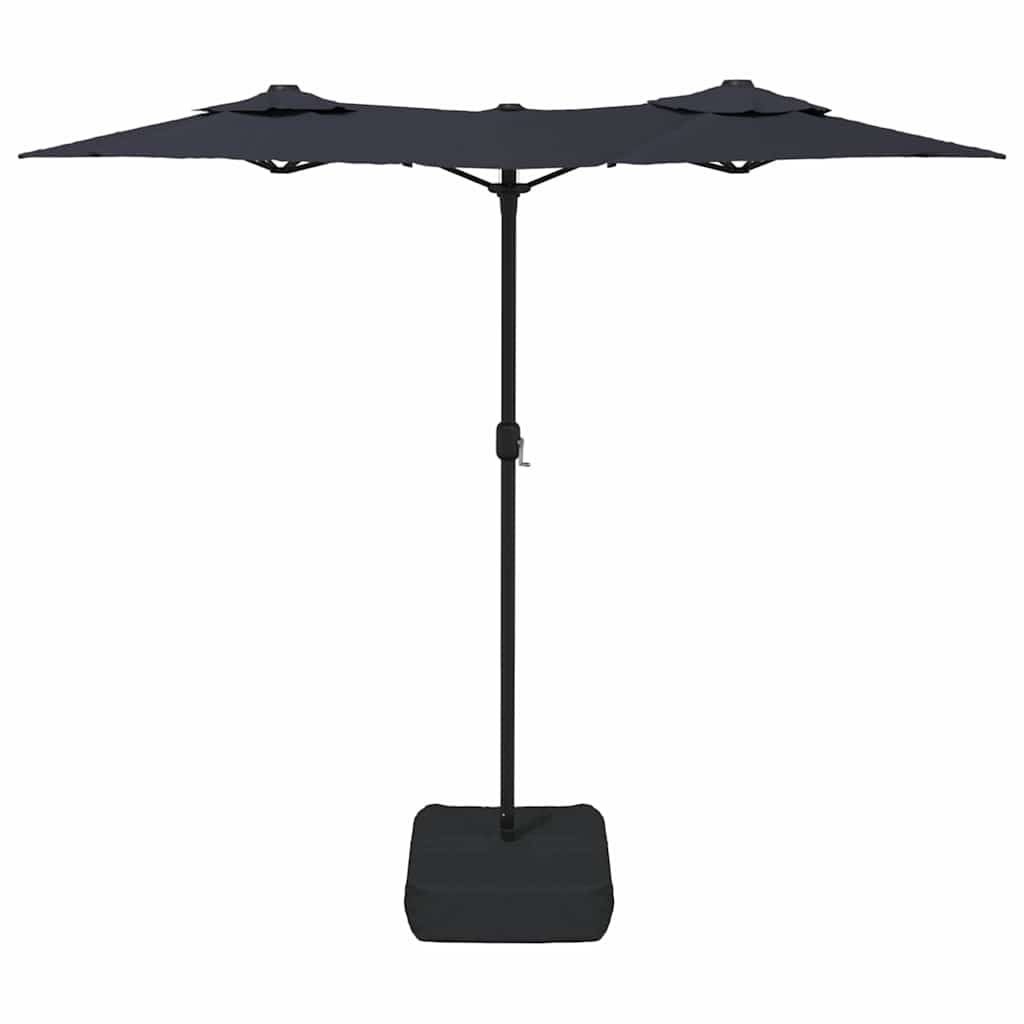 parasol m. dobbelt parasoldug 316x145 cm sort