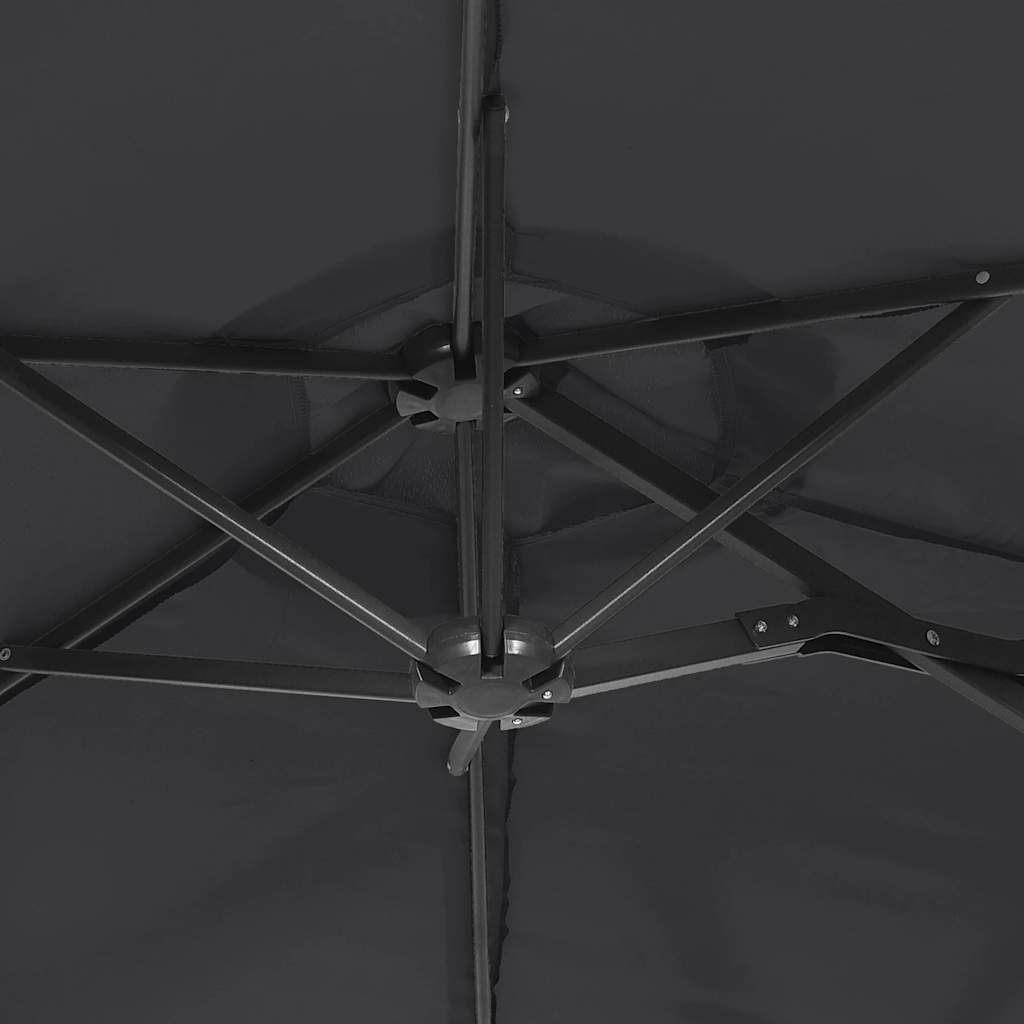 parasol m. dobbelt parasoldug 316x145 cm sort