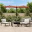 parasol m. dobbelt parasoldug og LED-lys 316x145 cm terrakotta