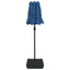 parasol med dobbelt parasoldug og LED-lys 316x145 cm azurblå