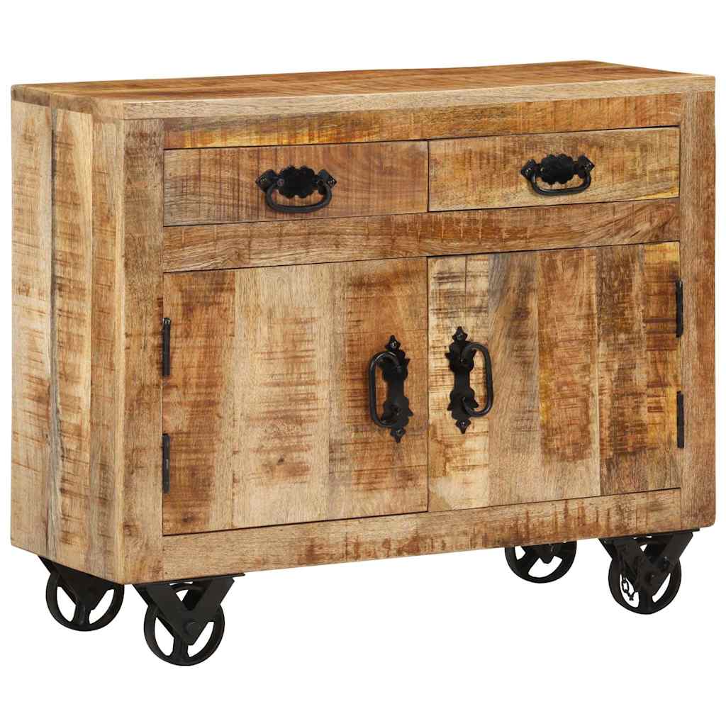 skænk 80x30x65 cm massivt ru mangotræ