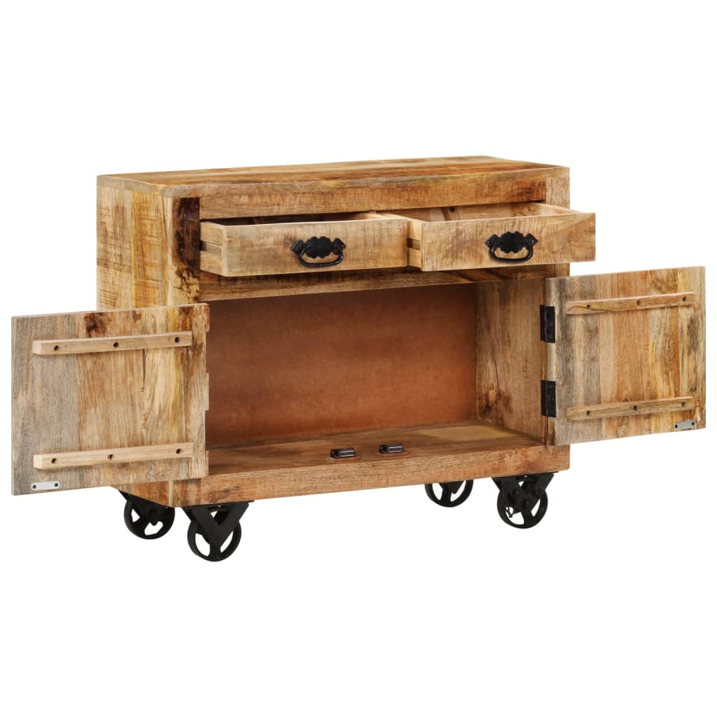 skænk 80x30x65 cm massivt ru mangotræ