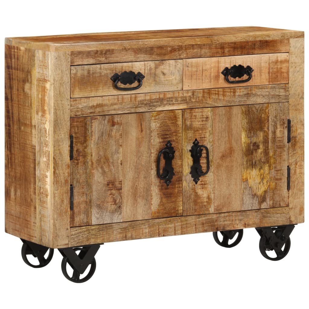skænk 80x30x65 cm massivt ru mangotræ