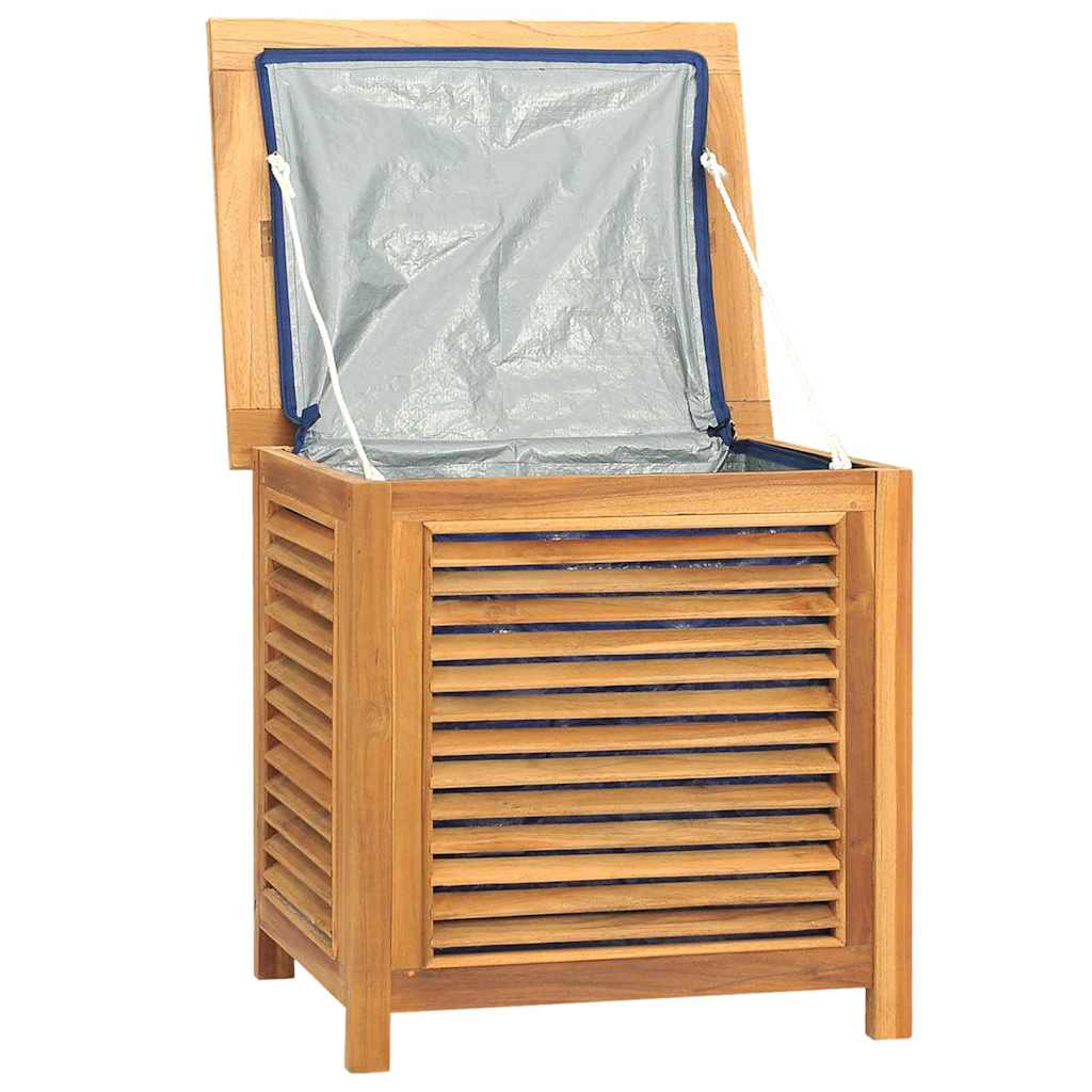 opbevaringsboks til haven med pose 60x50x58 cm massivt teaktræ