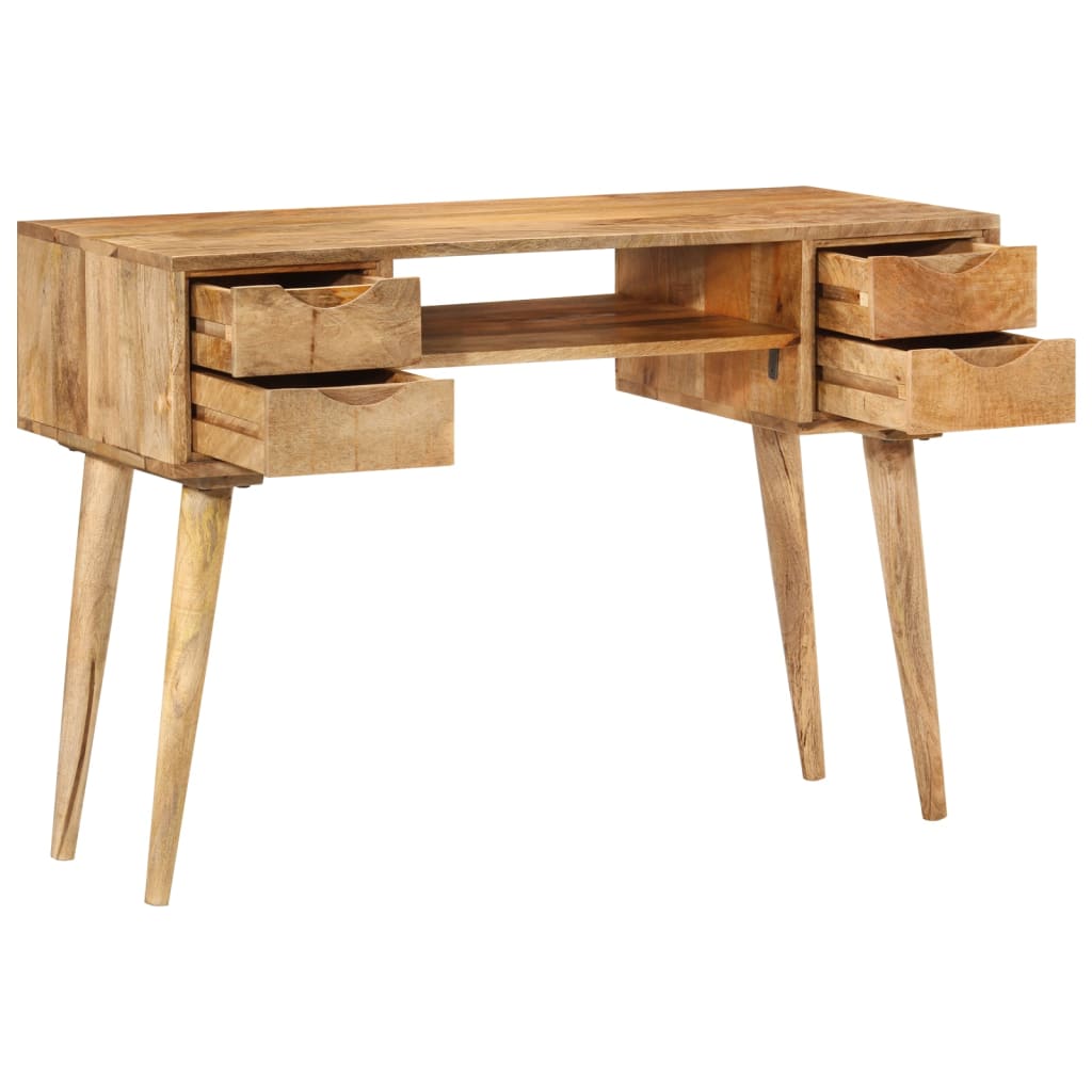 skrivebord med skuffer 110x47x76 cm massivt mangotræ