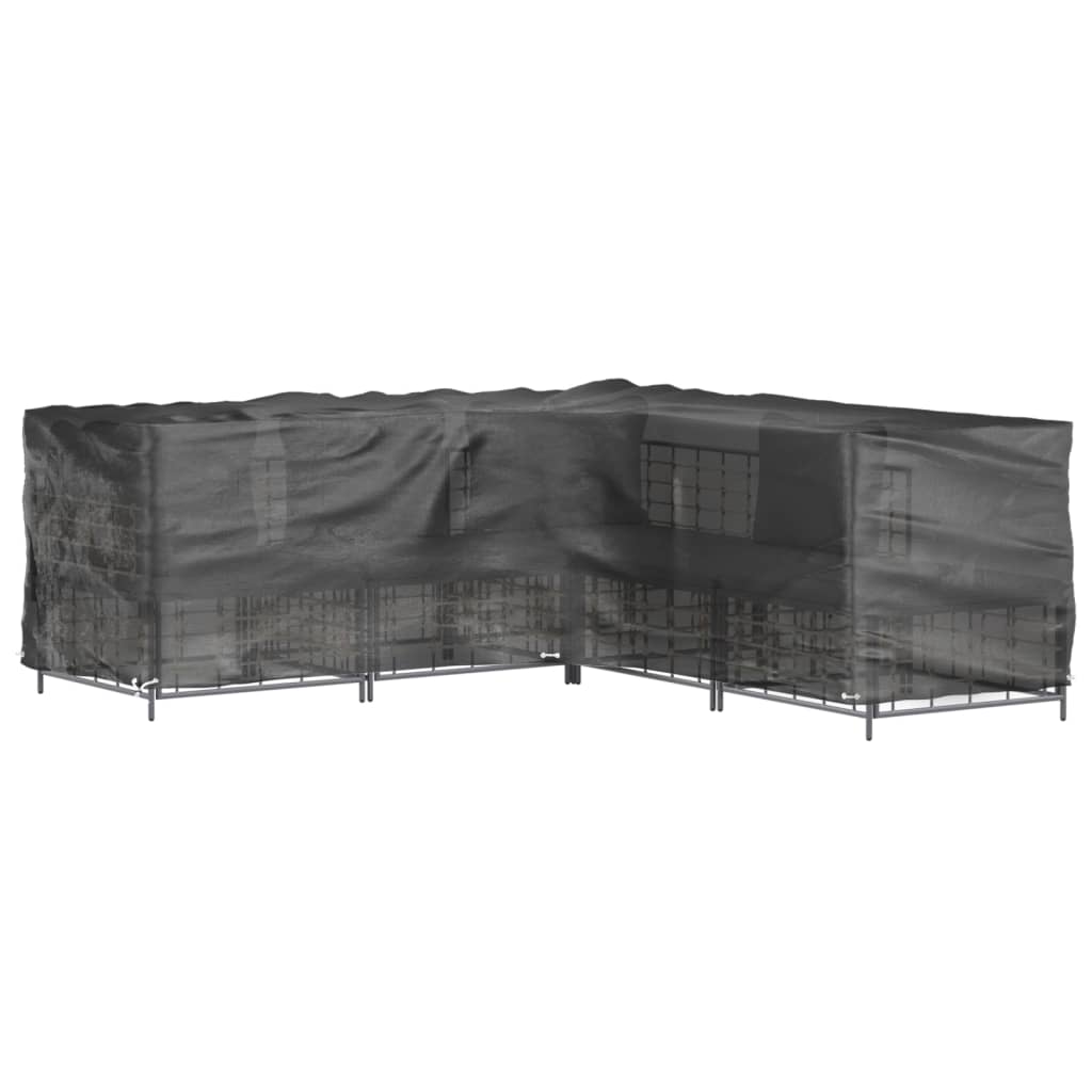 L-formet havemøbelovertræk 285x285x70 cm 16 øjer