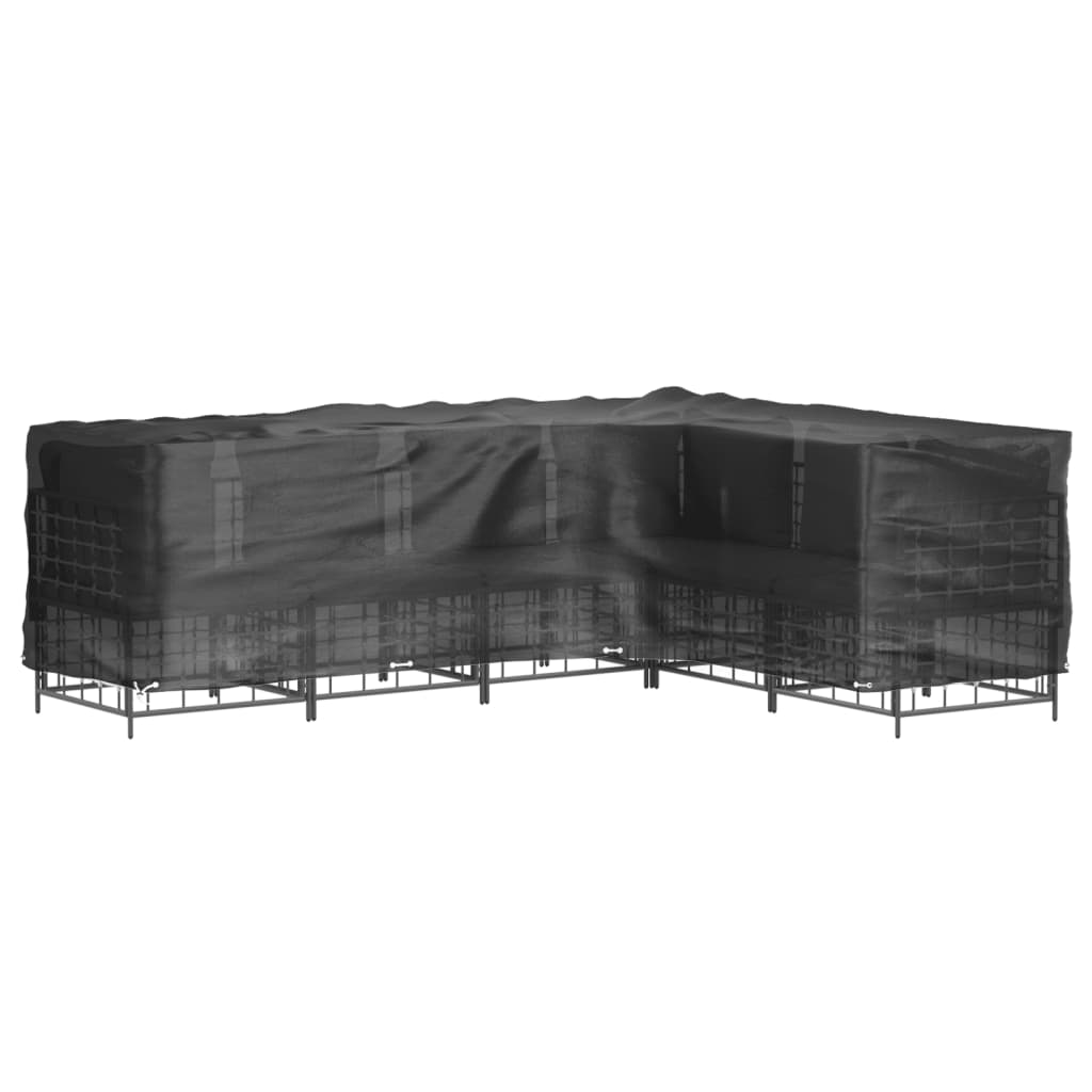 L-formet havemøbelovertræk 210x260x80 cm 16 øjer