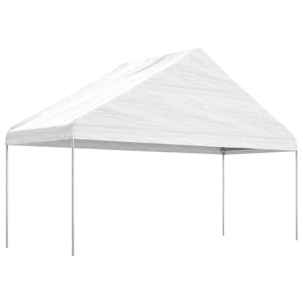 pavillon med tag 4,46x5,88x3,75 m polyethylen hvid