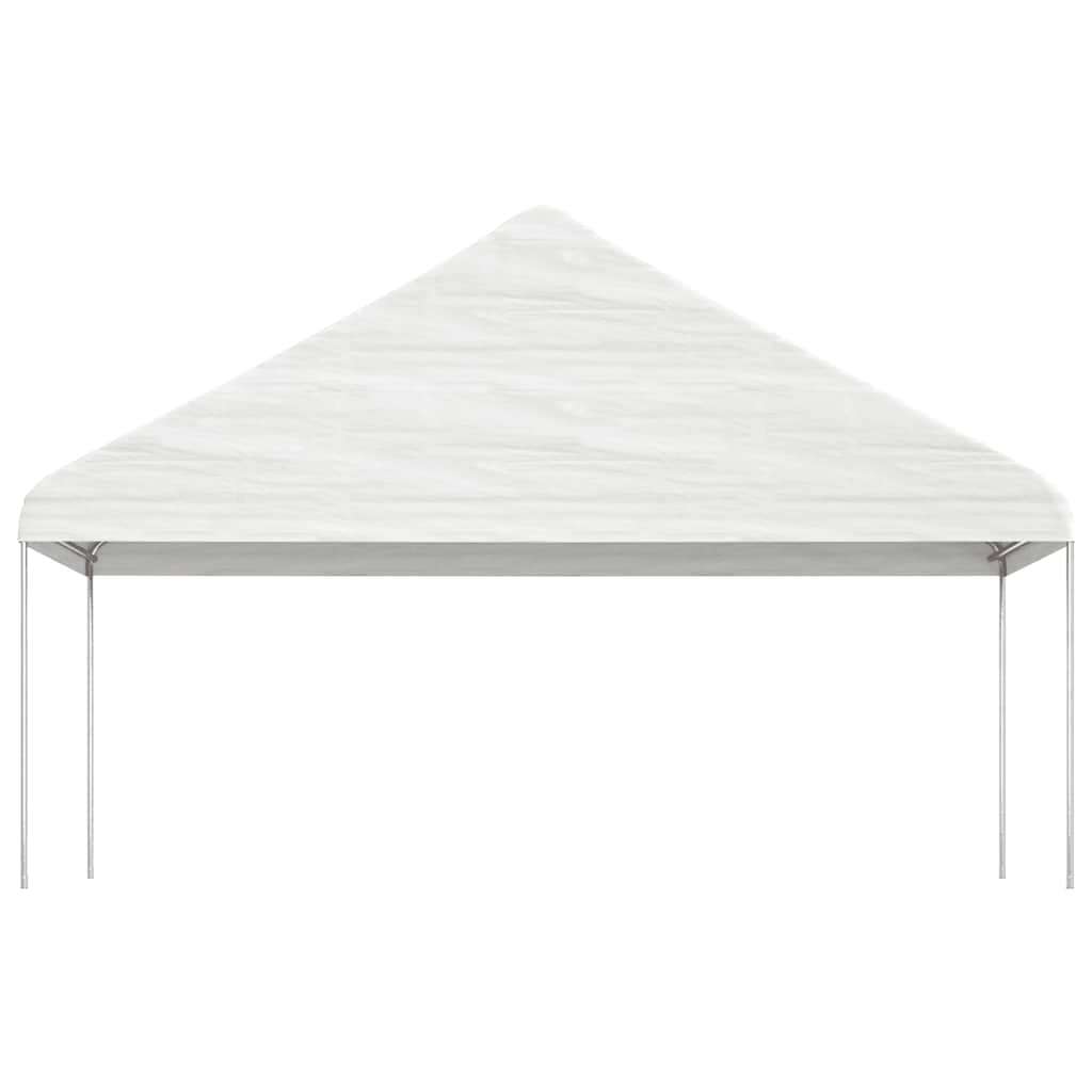 pavillon med tag 4,46x5,88x3,75 m polyethylen hvid