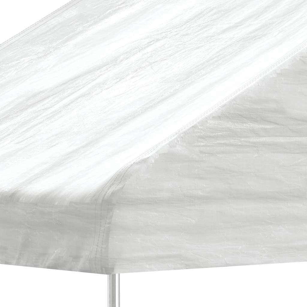 pavillon med tag 4,46x5,88x3,75 m polyethylen hvid