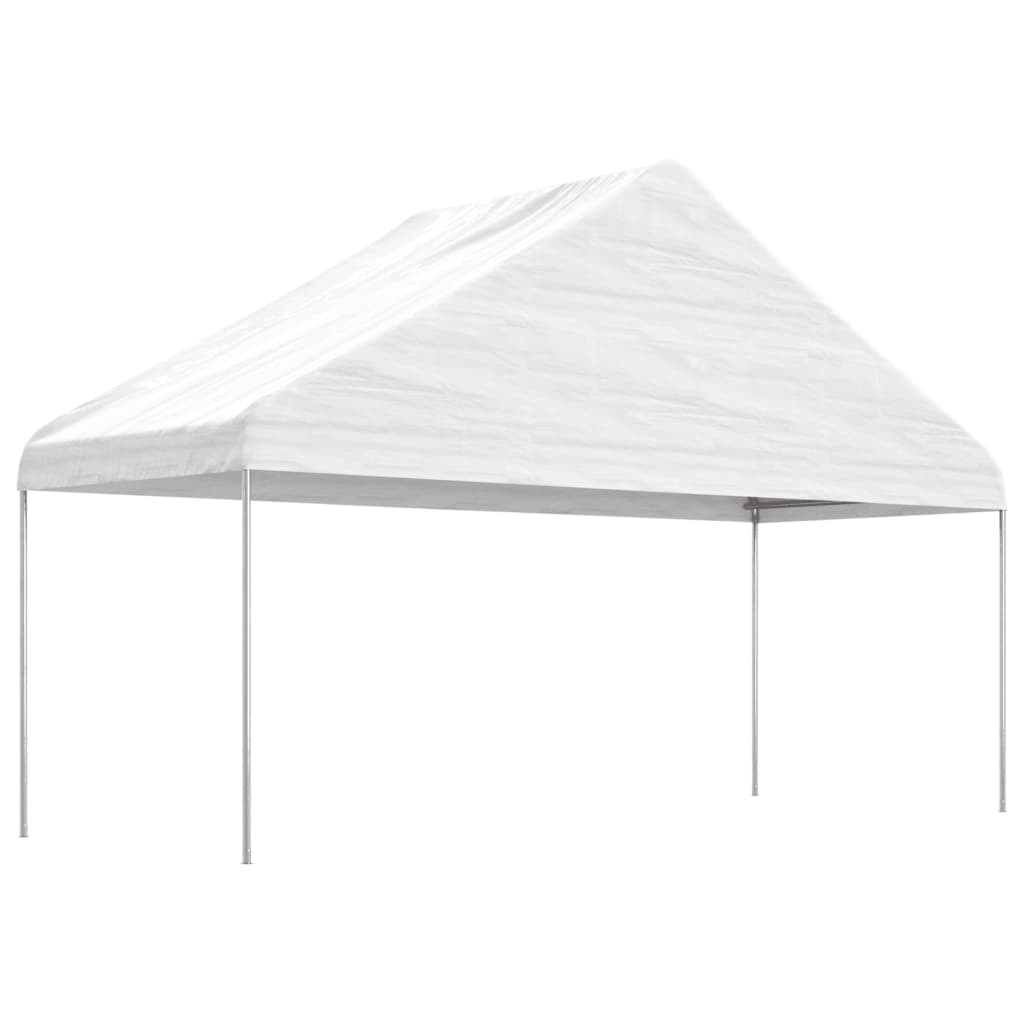 pavillon med tag 6,69x5,88x3,75 m polyethylen hvid