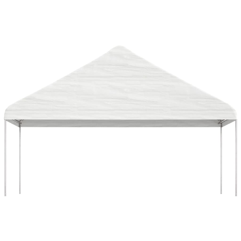 pavillon med tag 6,69x5,88x3,75 m polyethylen hvid