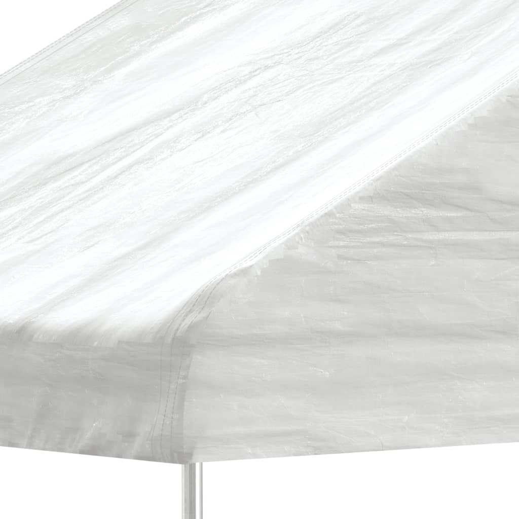 pavillon med tag 6,69x5,88x3,75 m polyethylen hvid