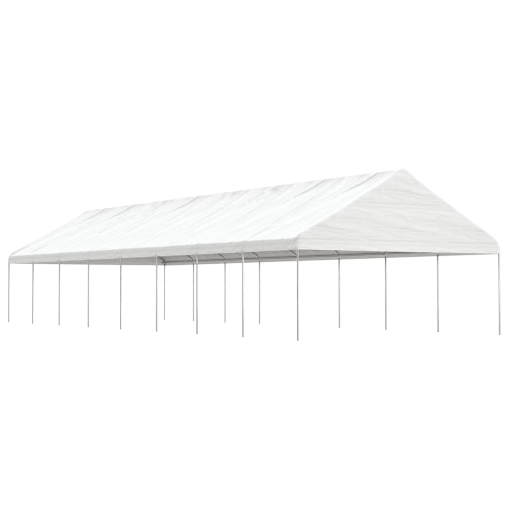 pavillon med tag 17,84x5,88x3,75 m polyethylen hvid