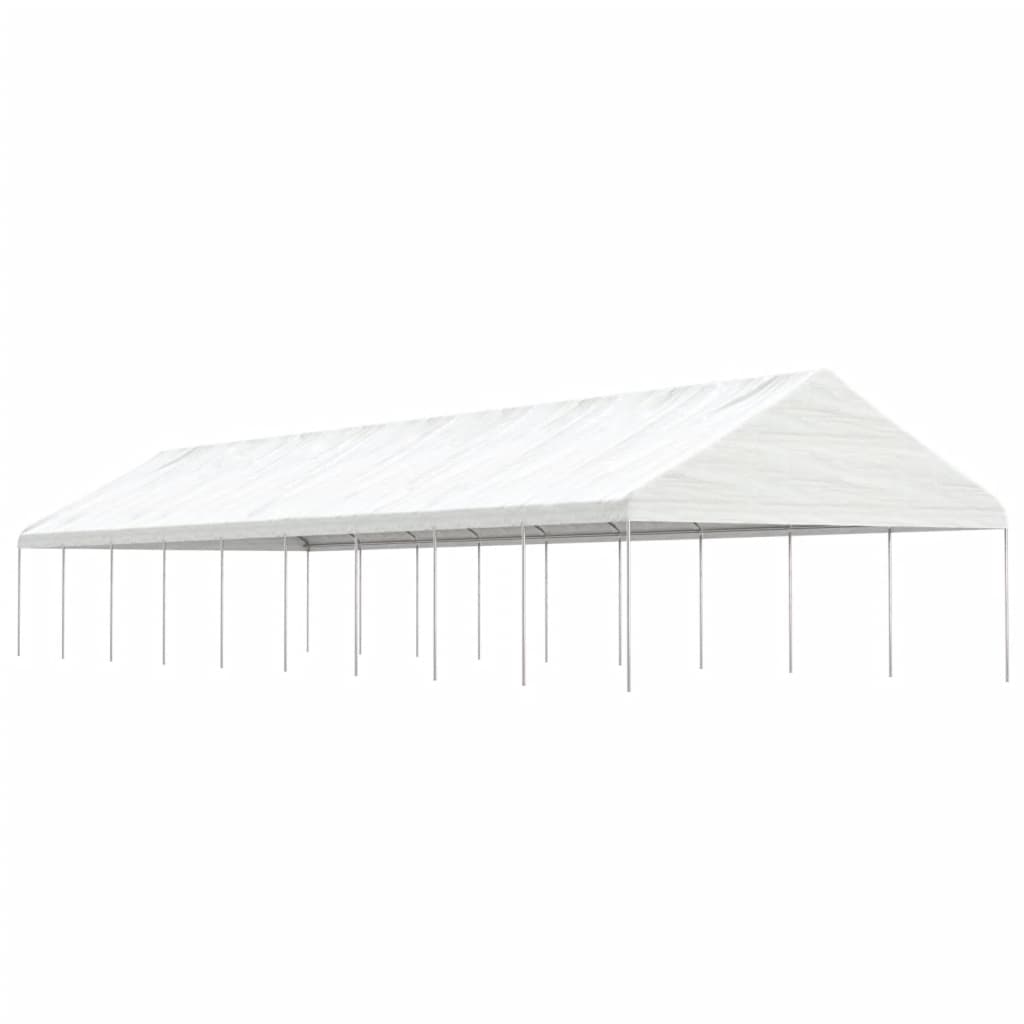 pavillon med tag 20,07x5,88x3,75 m polyethylen hvid