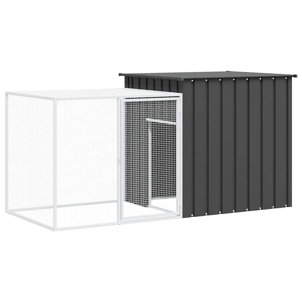 kaninbur 200x91x100 cm galvaniseret stål antracitgrå