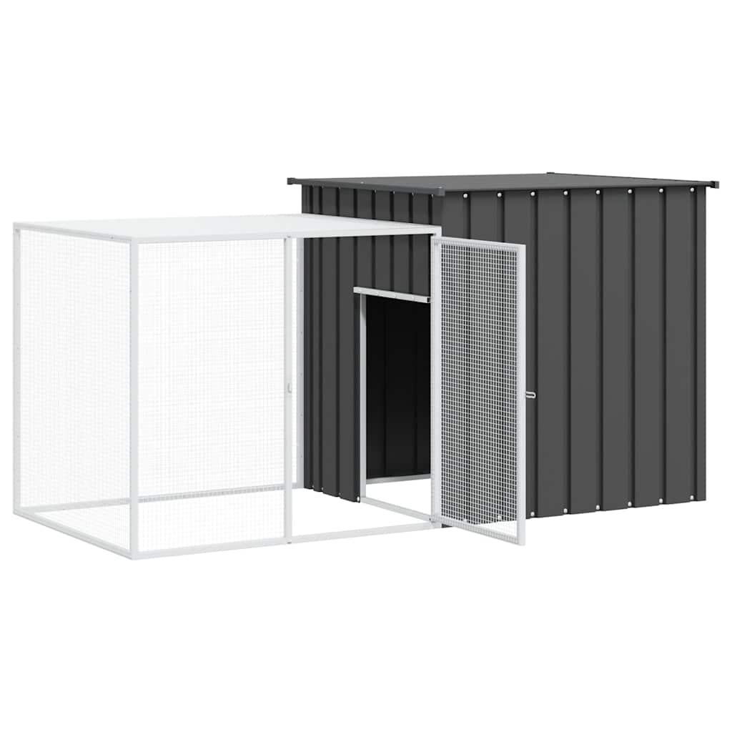kaninbur 200x91x100 cm galvaniseret stål antracitgrå