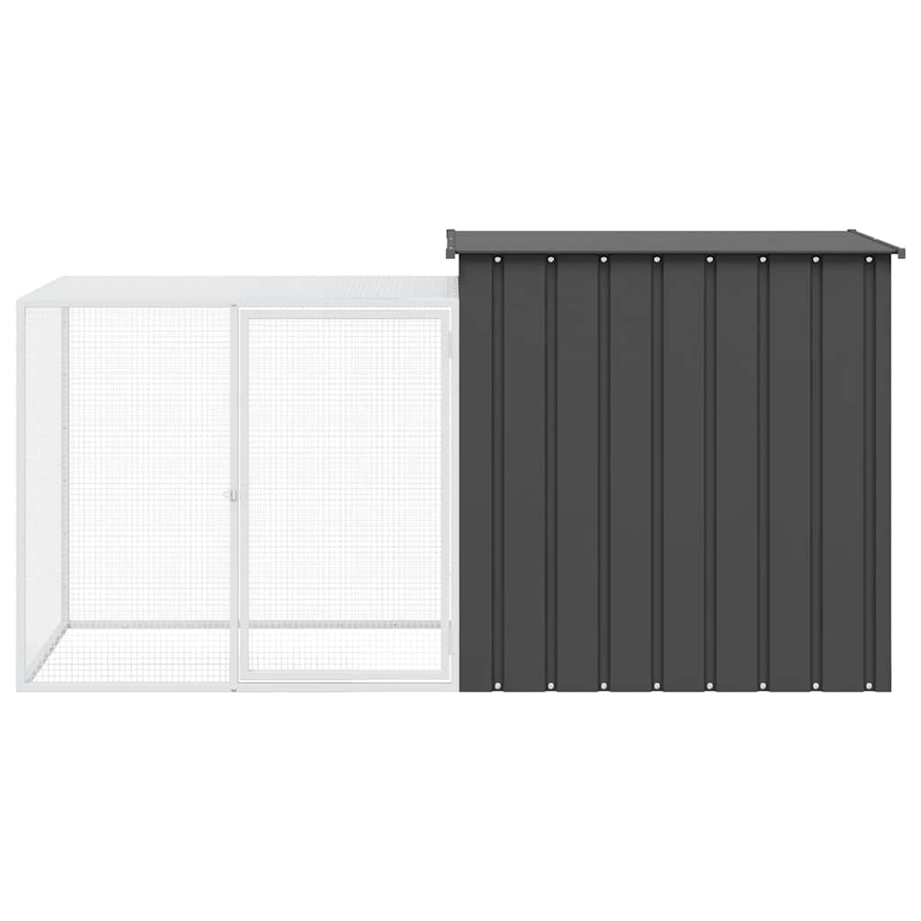 kaninbur 200x91x100 cm galvaniseret stål antracitgrå