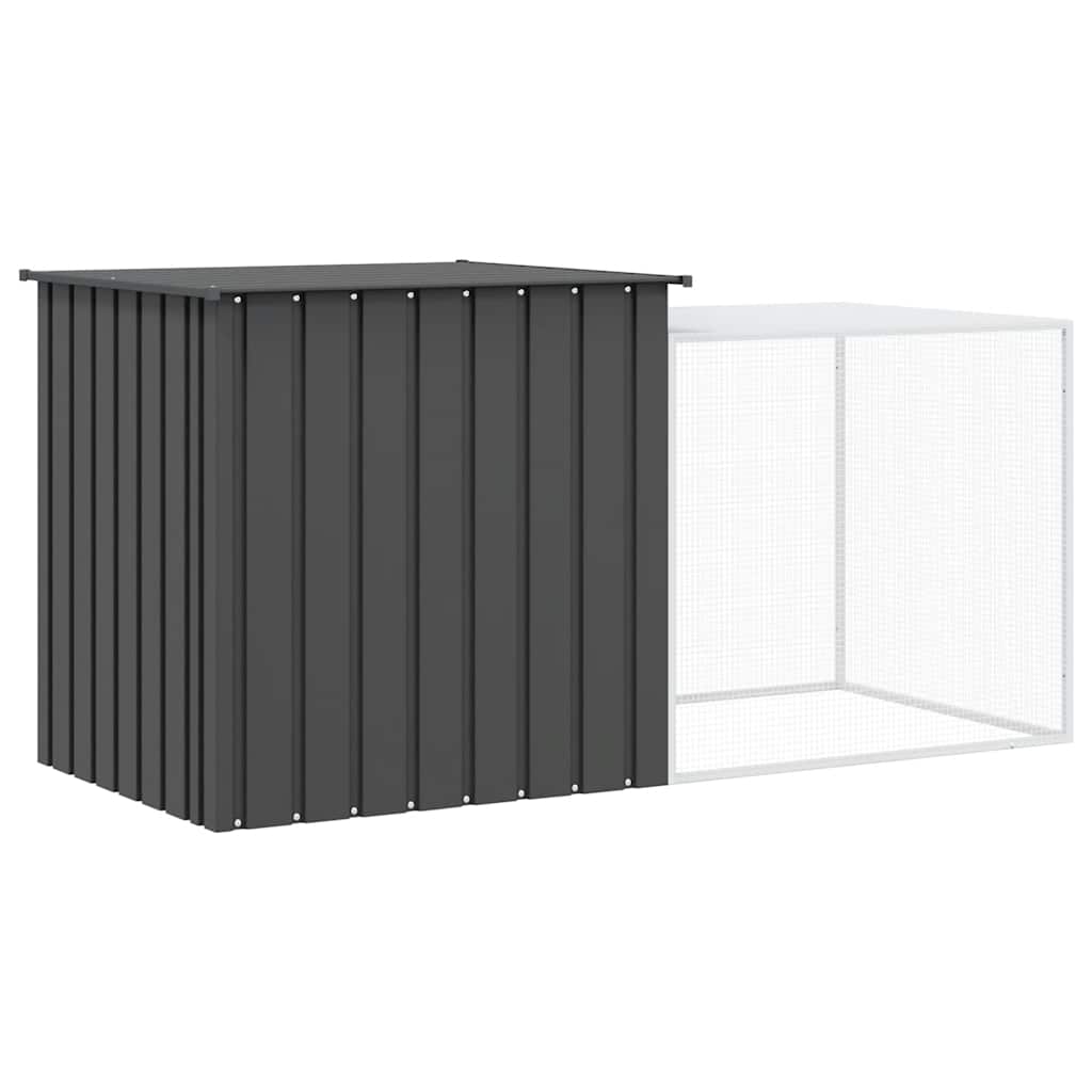 kaninbur 200x91x100 cm galvaniseret stål antracitgrå
