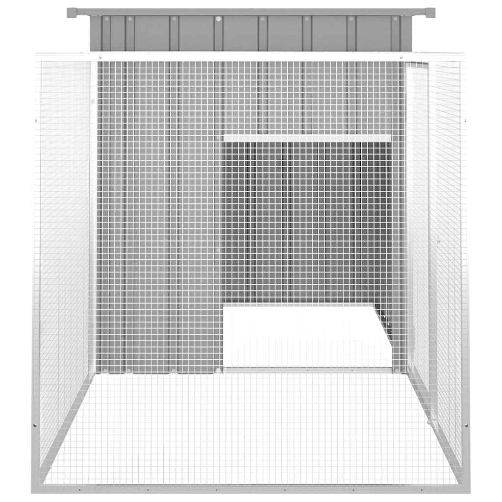 kaninbur 200x91x100 cm galvaniseret stål grå
