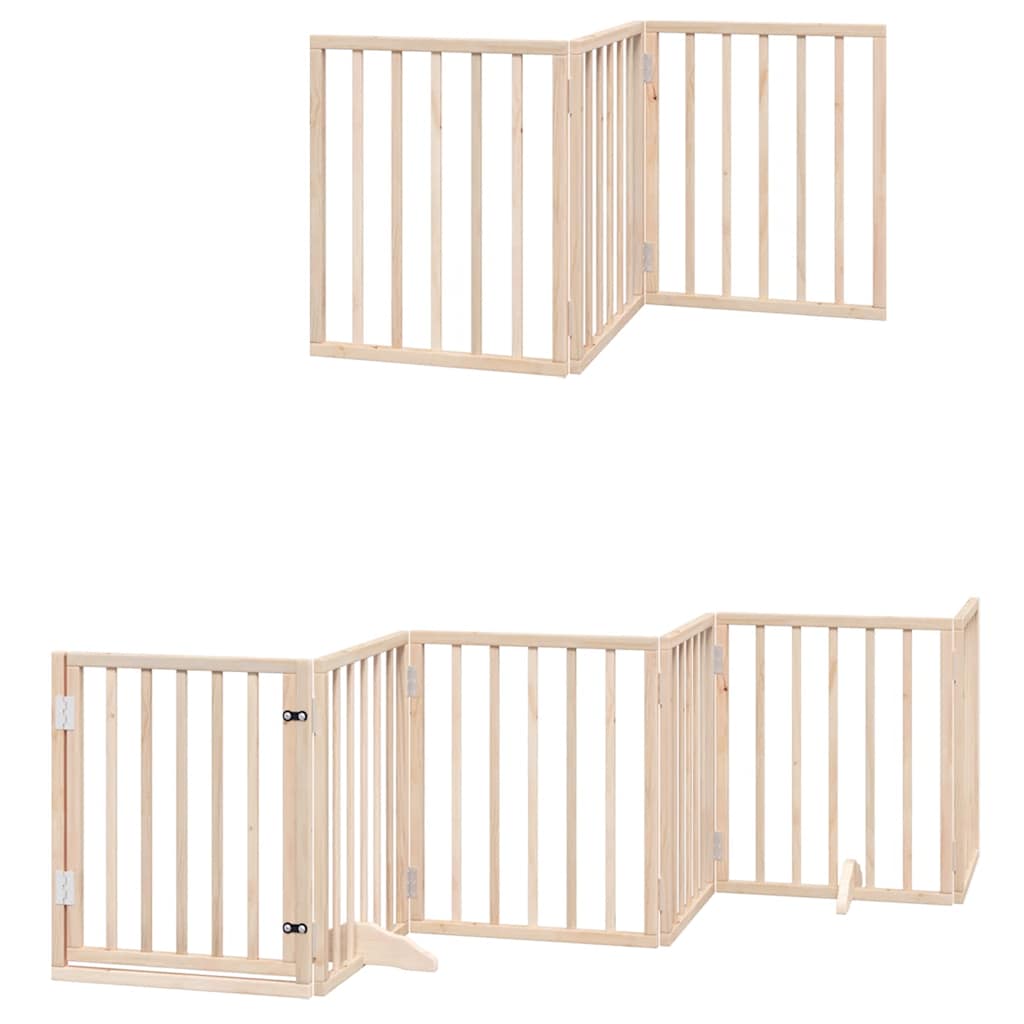 hundelåge med dør 12 paneler 750 cm foldbar poppeltræ